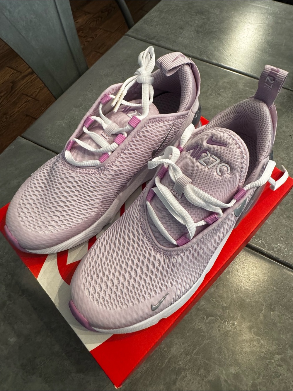 Nike Kids' Light Purple and White Mesh Sneakers